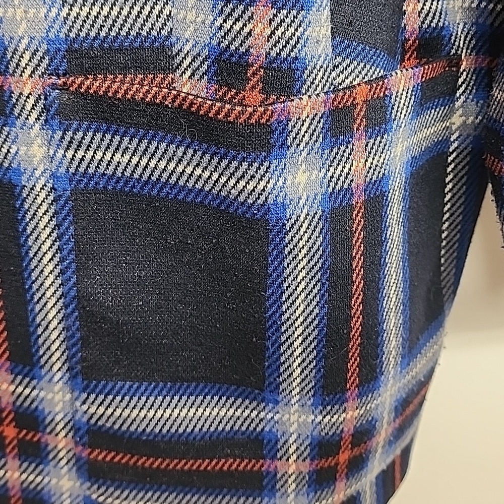 Ralph Lauren VINTAGE Navy White Red Plaid Jacket Gold Logo Buttons Retro Funky - Picture 3 of 7
